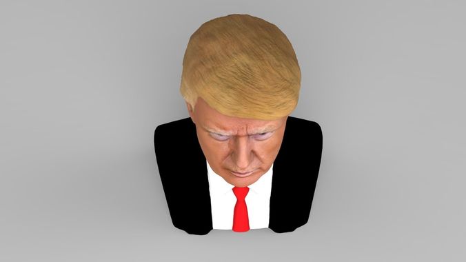 President Donald Trump bust ready for full color 3D printing 3D print model_20