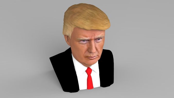 President Donald Trump bust ready for full color 3D printing 3D print model_17