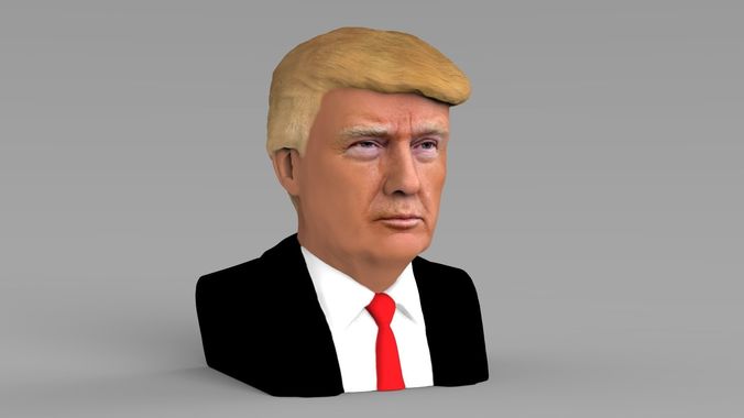President Donald Trump bust ready for full color 3D printing 3D print model_13