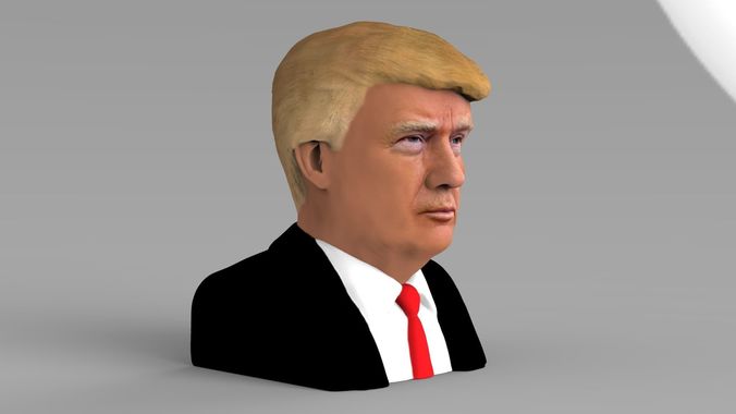 President Donald Trump bust ready for full color 3D printing 3D print model_15