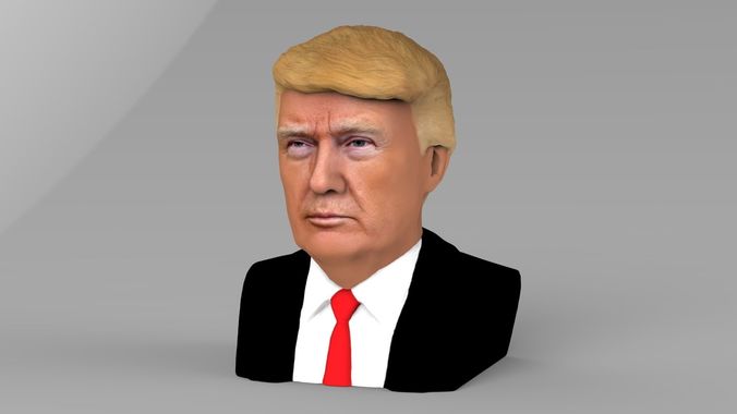 President Donald Trump bust ready for full color 3D printing 3D print model_1