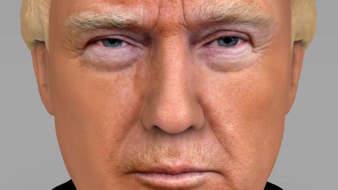 President Donald Trump bust ready for full color 3D printing 3D print model_6