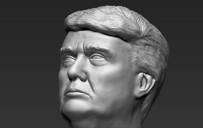 President Donald Trump bust ready for full color 3D printing 3D print model_44