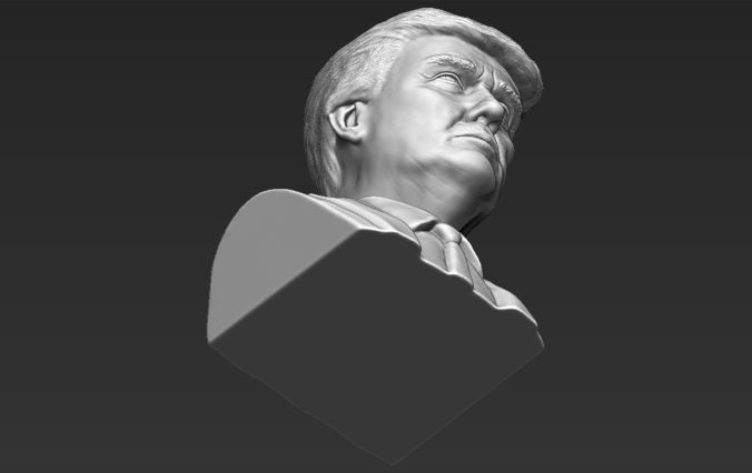 President Donald Trump bust ready for full color 3D printing 3D print model_49