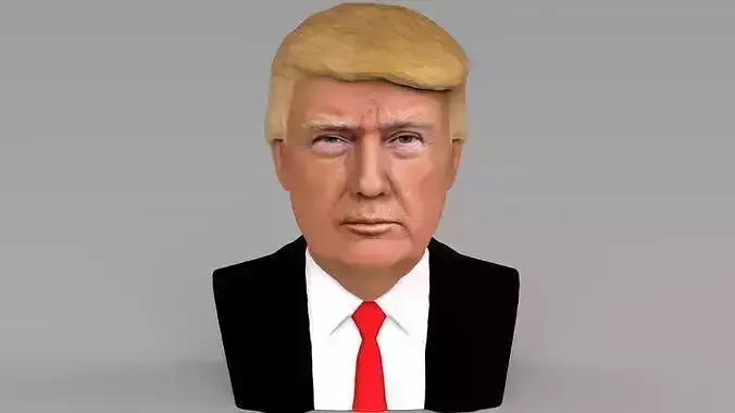 President Donald Trump bust ready for full color 3D printing 3D print model