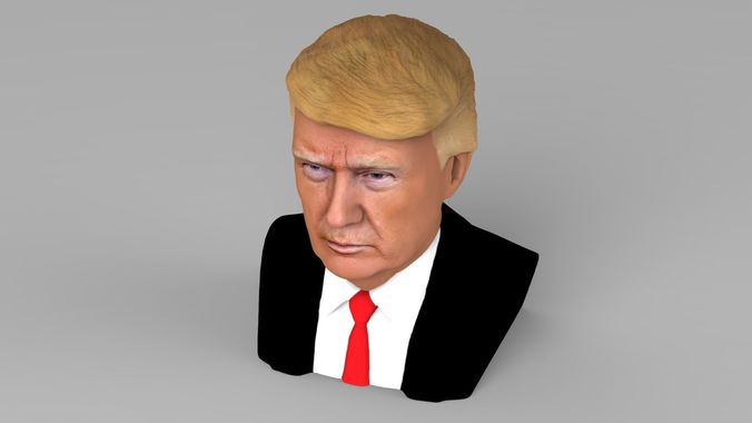 President Donald Trump bust ready for full color 3D printing 3D print model_18