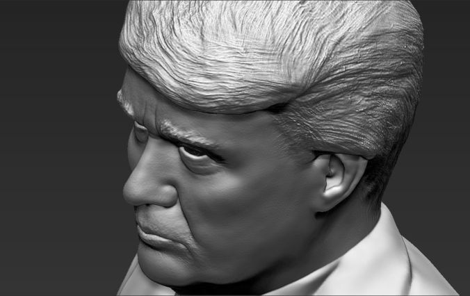 President Donald Trump bust ready for full color 3D printing 3D print model_46