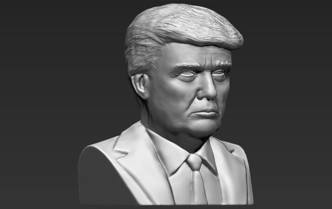 President Donald Trump bust ready for full color 3D printing 3D print model_40