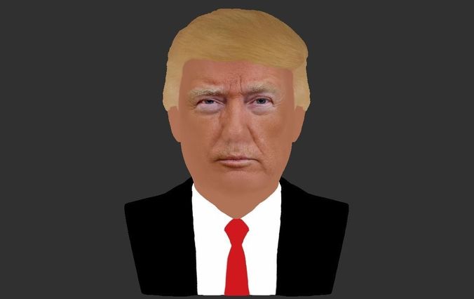 President Donald Trump bust ready for full color 3D printing 3D print model_25