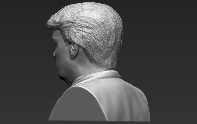 President Donald Trump bust ready for full color 3D printing 3D print model_35