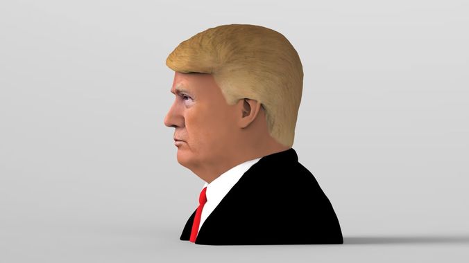 President Donald Trump bust ready for full color 3D printing 3D print model_5
