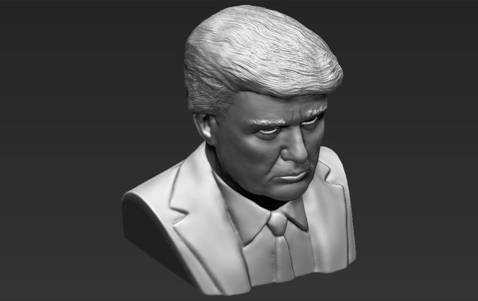 President Donald Trump bust ready for full color 3D printing 3D print model_47