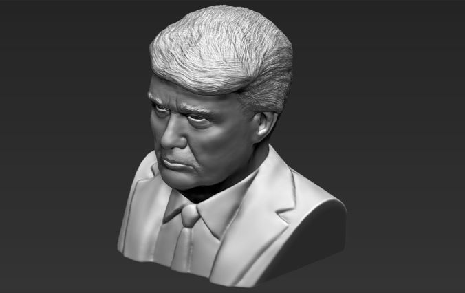 President Donald Trump bust ready for full color 3D printing 3D print model_51