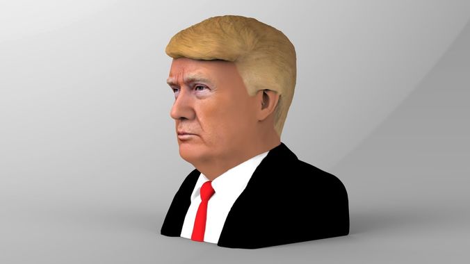 President Donald Trump bust ready for full color 3D printing 3D print model_3