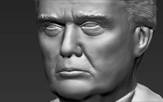 President Donald Trump bust ready for full color 3D printing 3D print model_29
