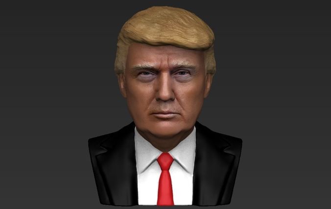 President Donald Trump bust ready for full color 3D printing 3D print model_22