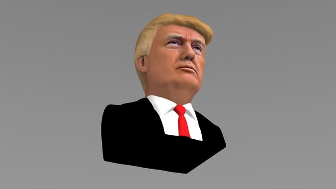President Donald Trump bust ready for full color 3D printing 3D print model_21