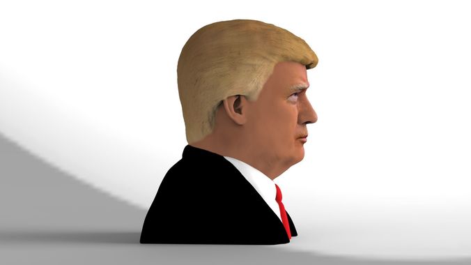 President Donald Trump bust ready for full color 3D printing 3D print model_16