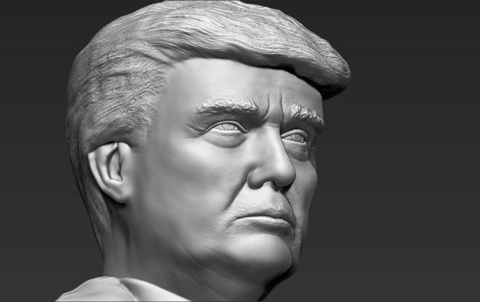 President Donald Trump bust ready for full color 3D printing 3D print model_45