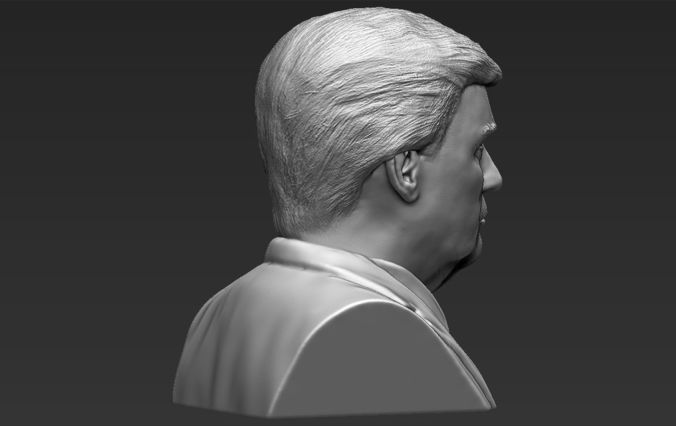 President Donald Trump bust ready for full color 3D printing 3D print model_43