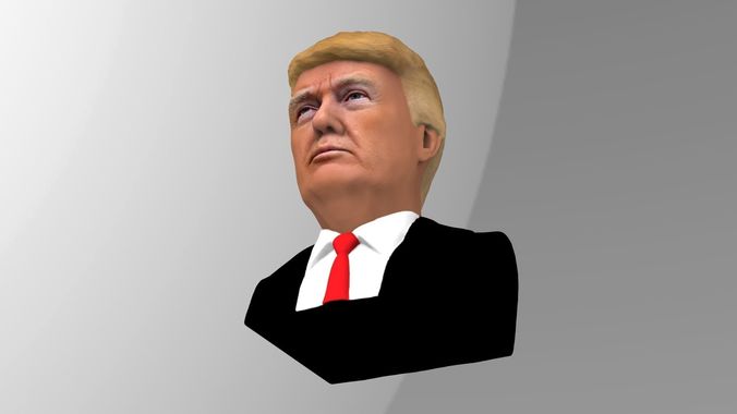 President Donald Trump bust ready for full color 3D printing 3D print model_19