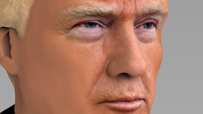 President Donald Trump bust ready for full color 3D printing 3D print model_7