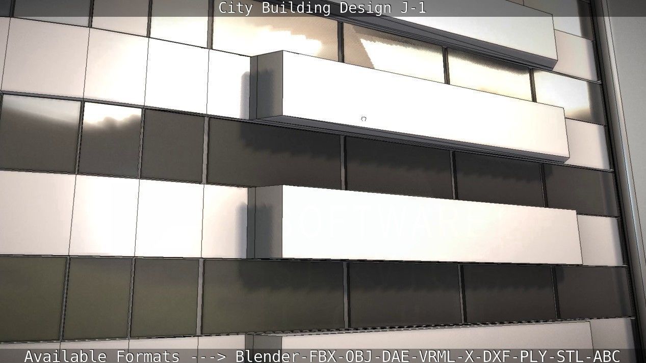 City Building Design J-1 Low-poly 3D model_47