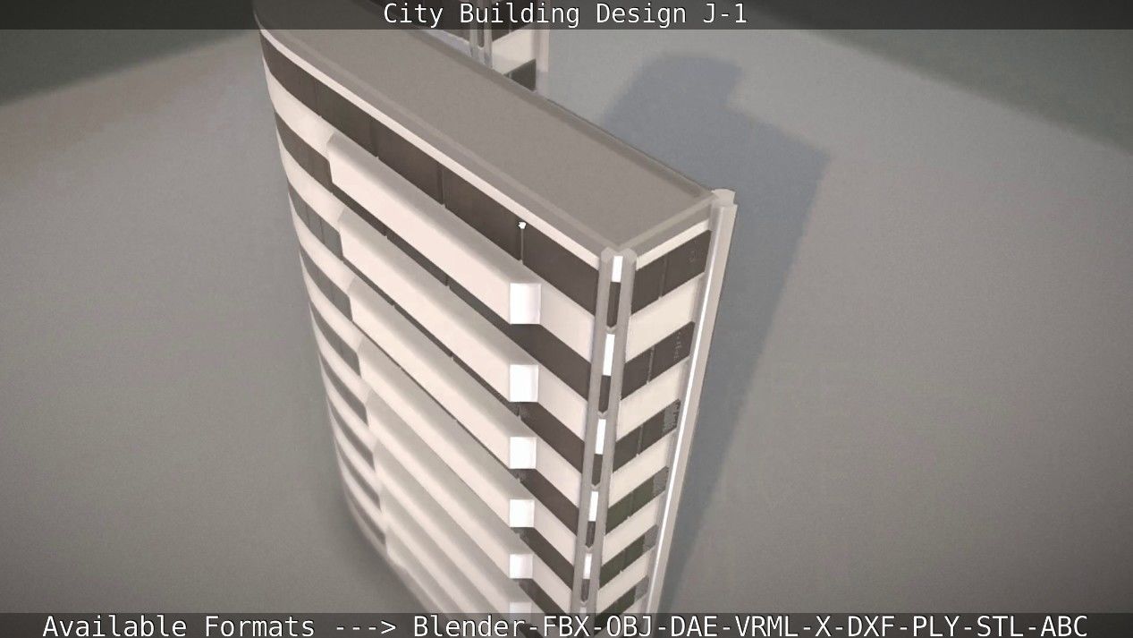 City Building Design J-1 Low-poly 3D model_32