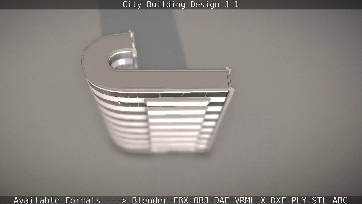 City Building Design J-1 Low-poly 3D model_30