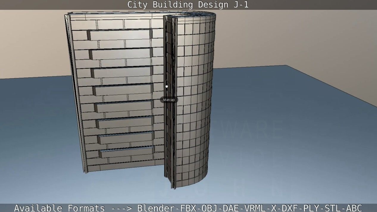City Building Design J-1 Low-poly 3D model_74
