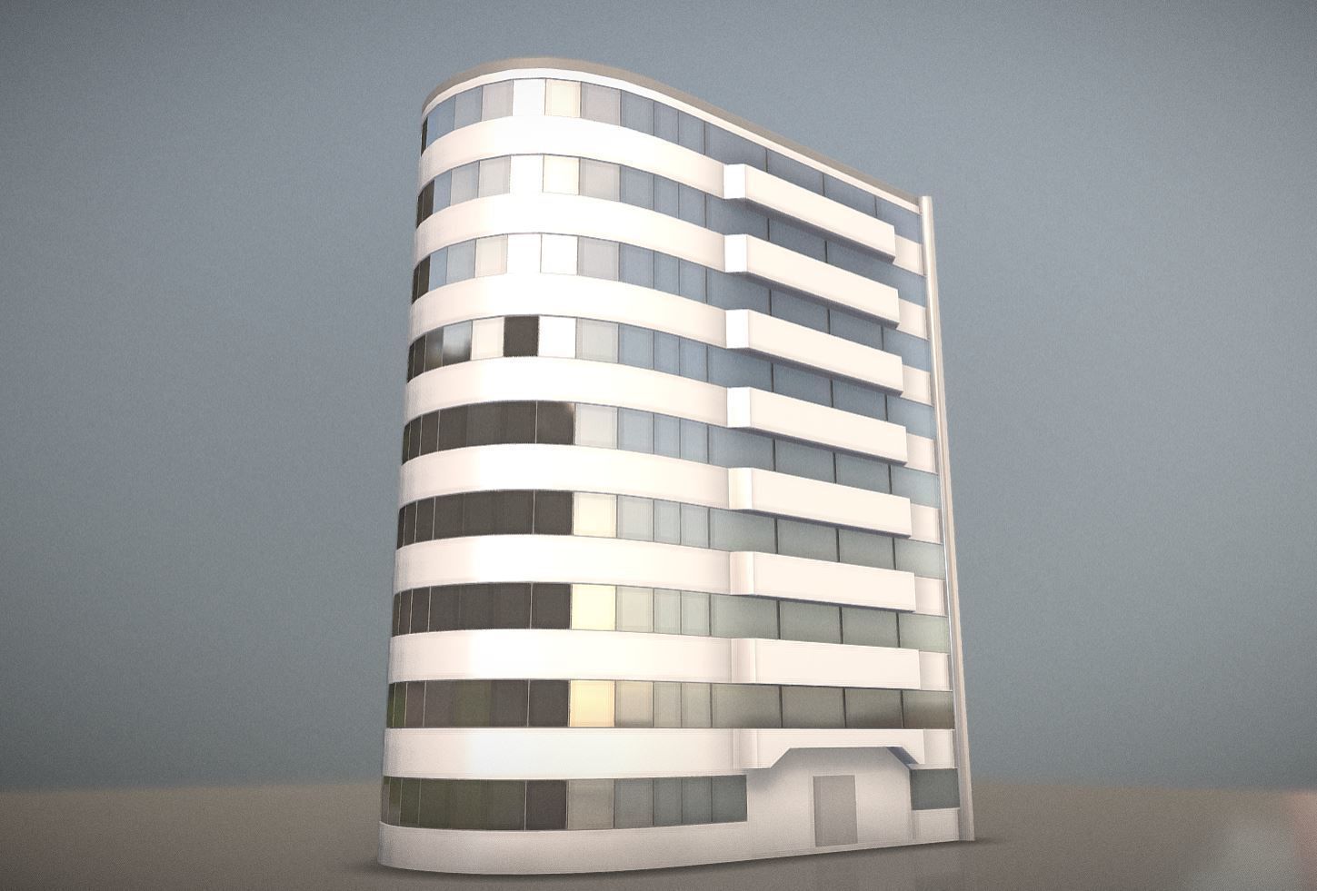 City Building Design J-1 Low-poly 3D model_6