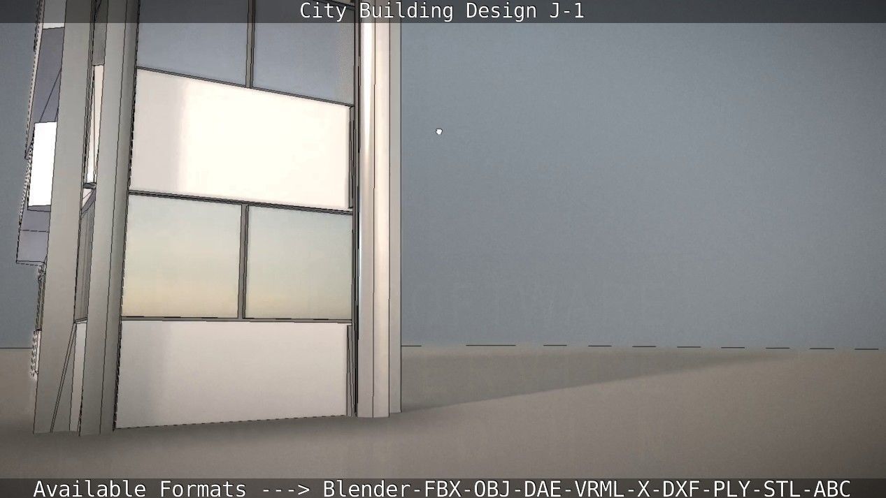 City Building Design J-1 Low-poly 3D model_62