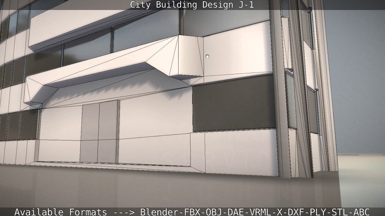 City Building Design J-1 Low-poly 3D model_61