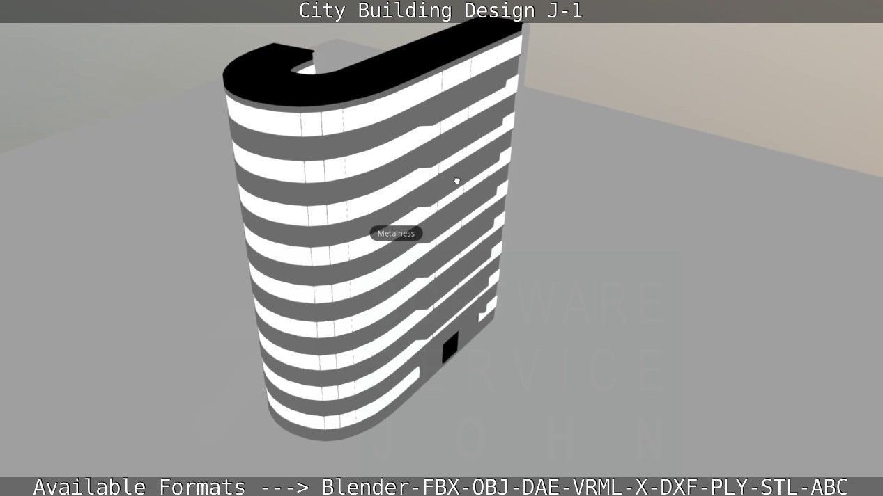 City Building Design J-1 Low-poly 3D model_98