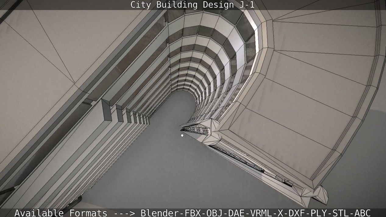 City Building Design J-1 Low-poly 3D model_69