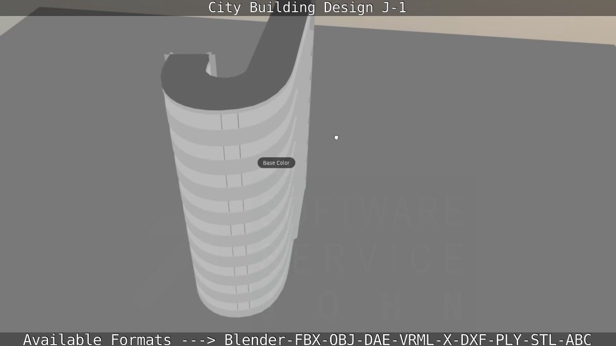 City Building Design J-1 Low-poly 3D model_96