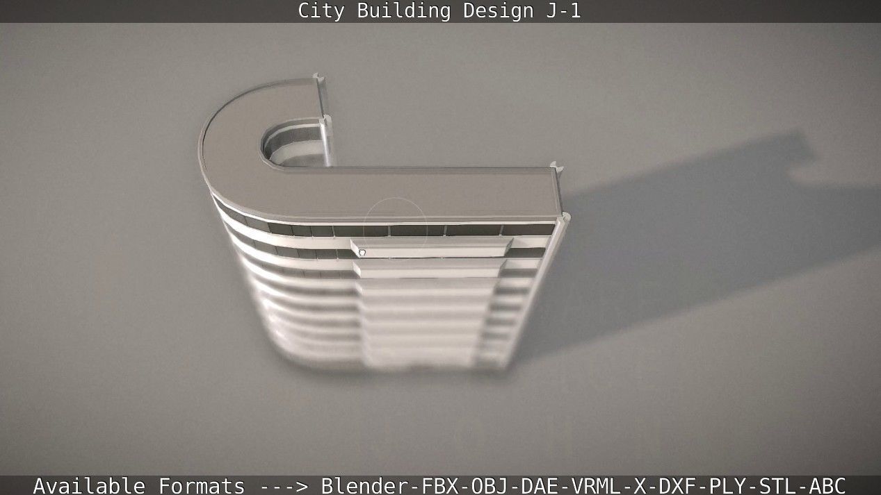 City Building Design J-1 Low-poly 3D model_29