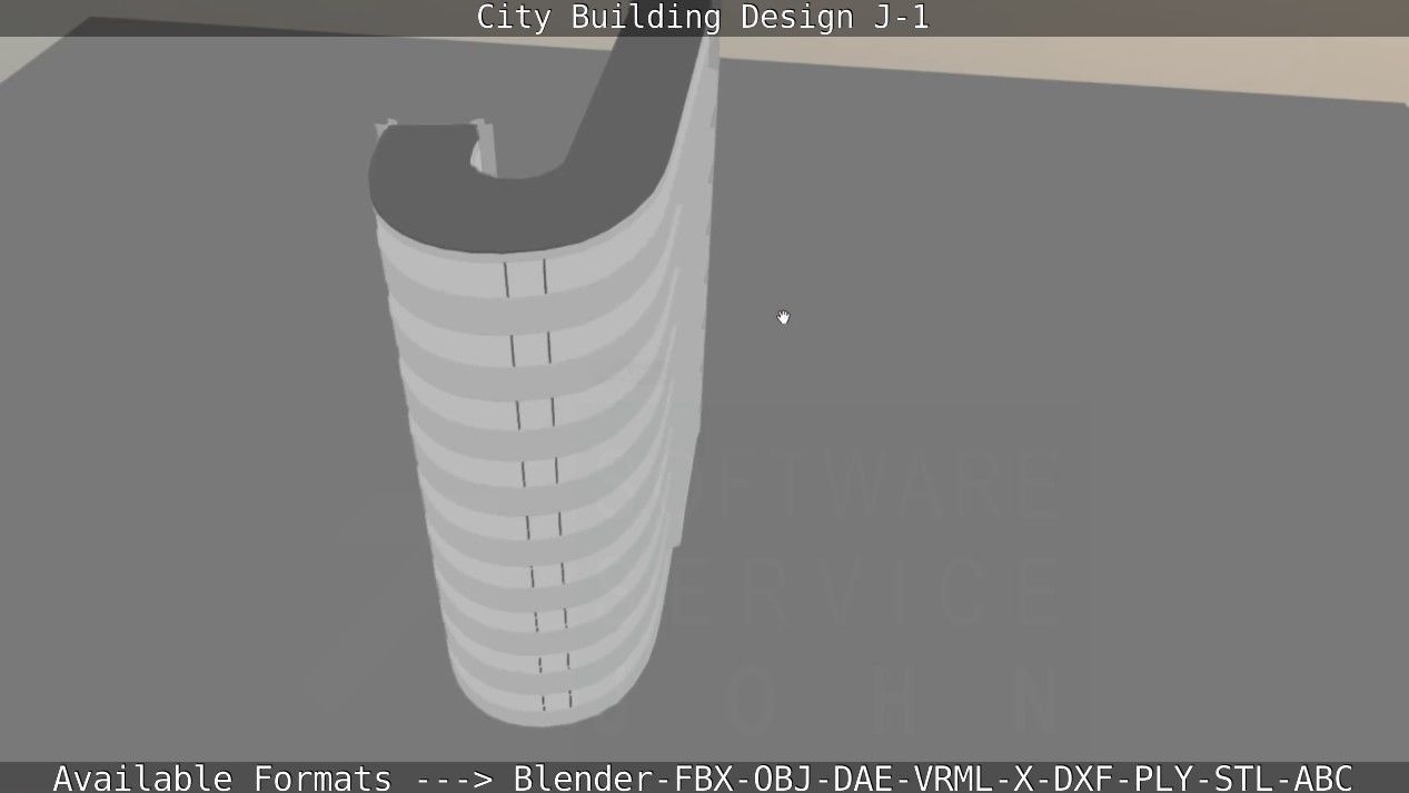City Building Design J-1 Low-poly 3D model_95