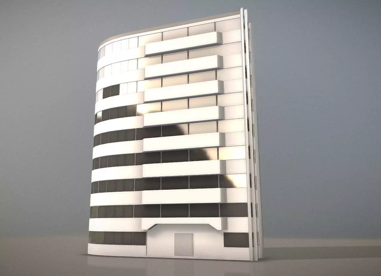 City Building Design J-1 Low-poly 3D model_0