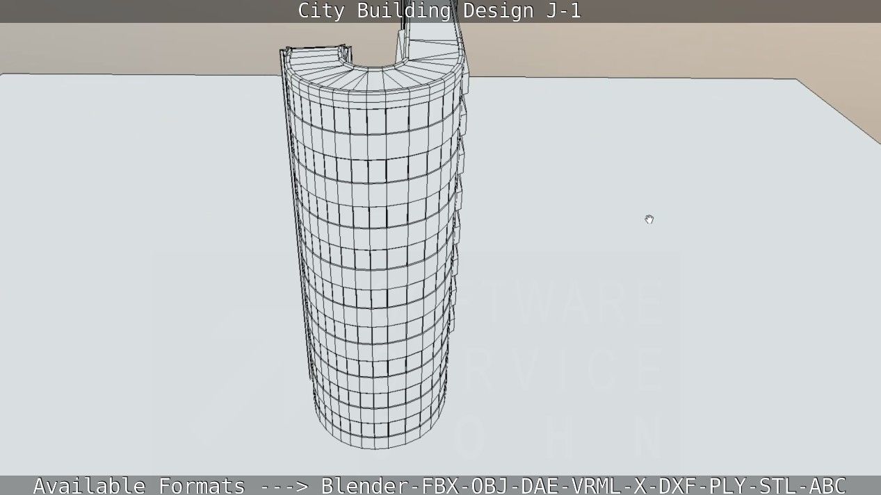 City Building Design J-1 Low-poly 3D model_82