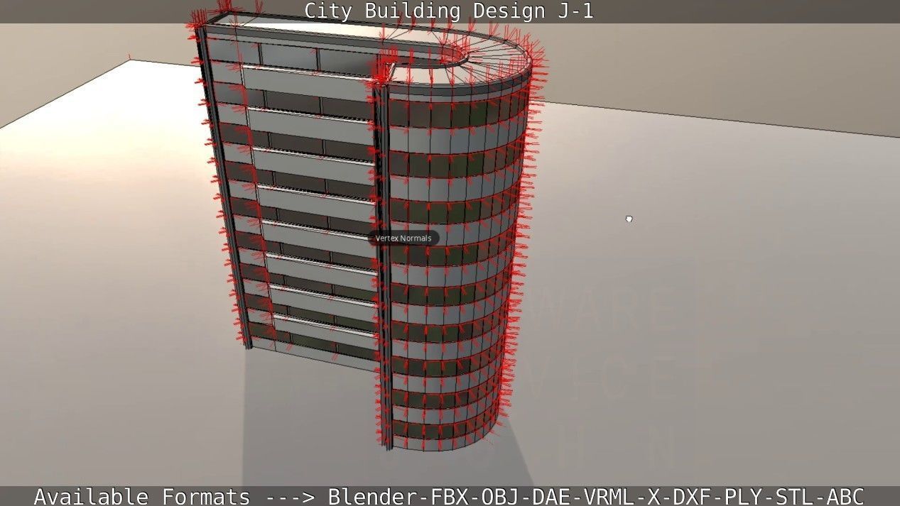 City Building Design J-1 Low-poly 3D model_84