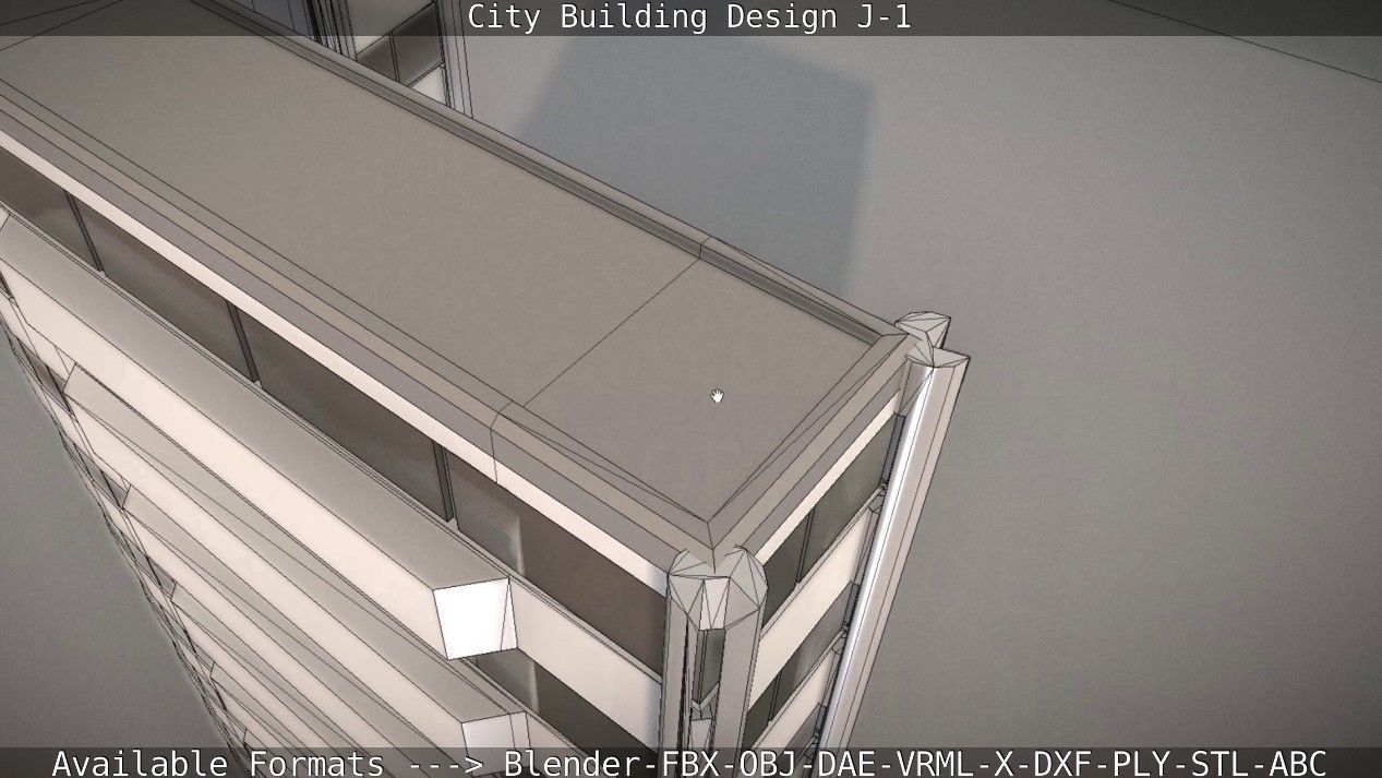 City Building Design J-1 Low-poly 3D model_42