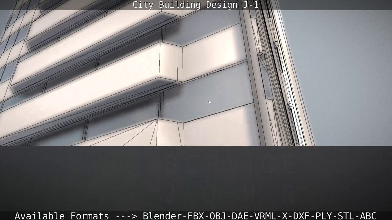 City Building Design J-1 Low-poly 3D model_53