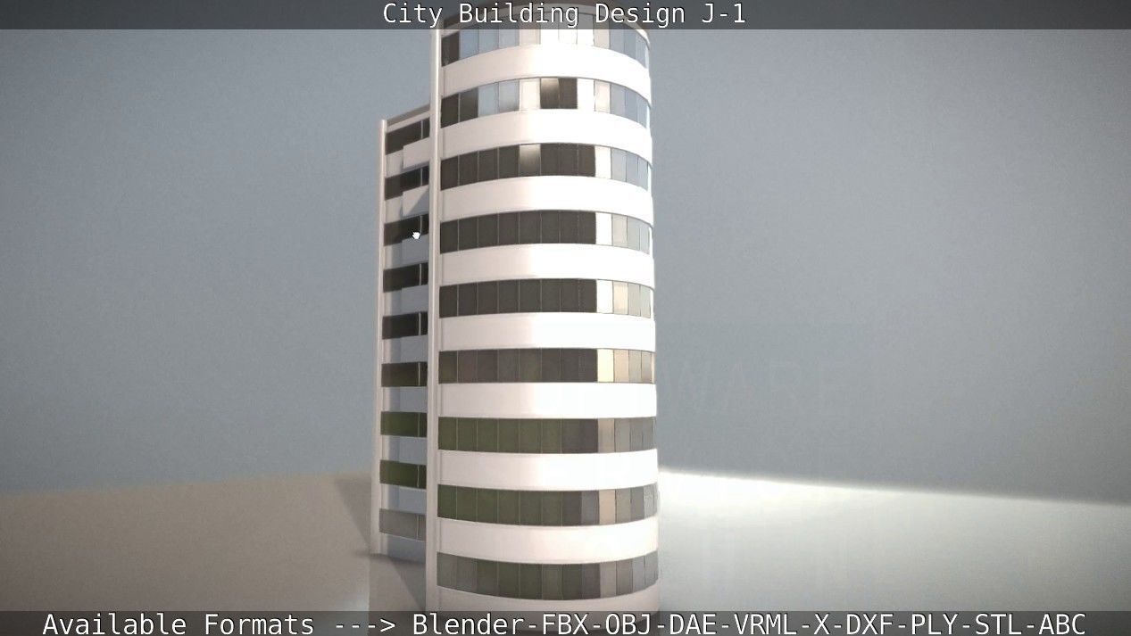 City Building Design J-1 Low-poly 3D model_23