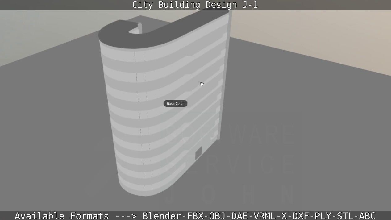 City Building Design J-1 Low-poly 3D model_97