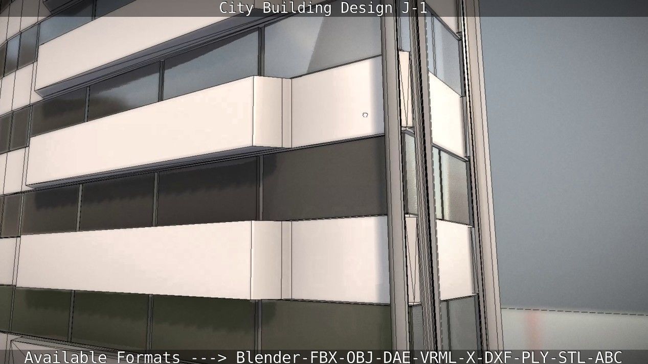 City Building Design J-1 Low-poly 3D model_54