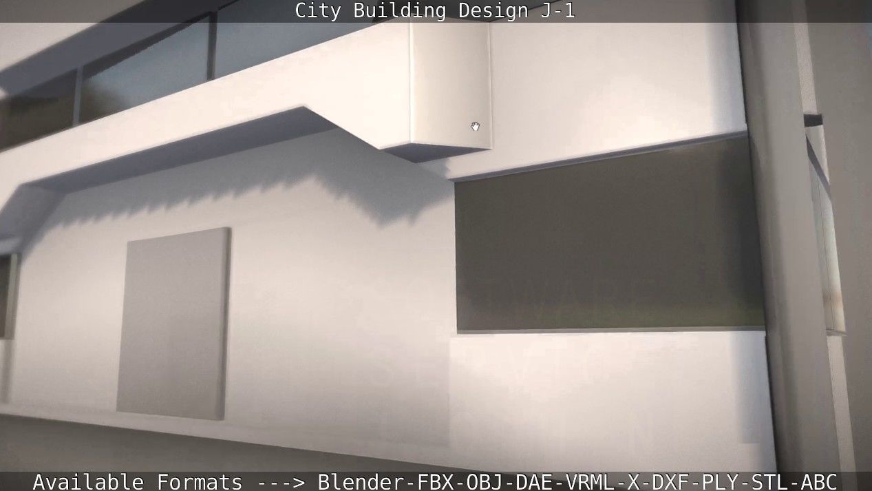 City Building Design J-1 Low-poly 3D model_59