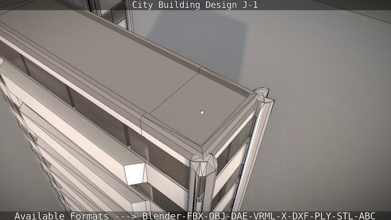 City Building Design J-1 Low-poly 3D model_41