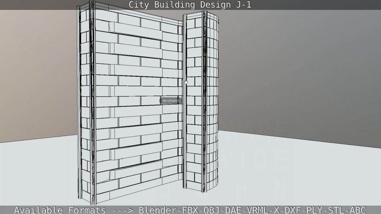 City Building Design J-1 Low-poly 3D model_77