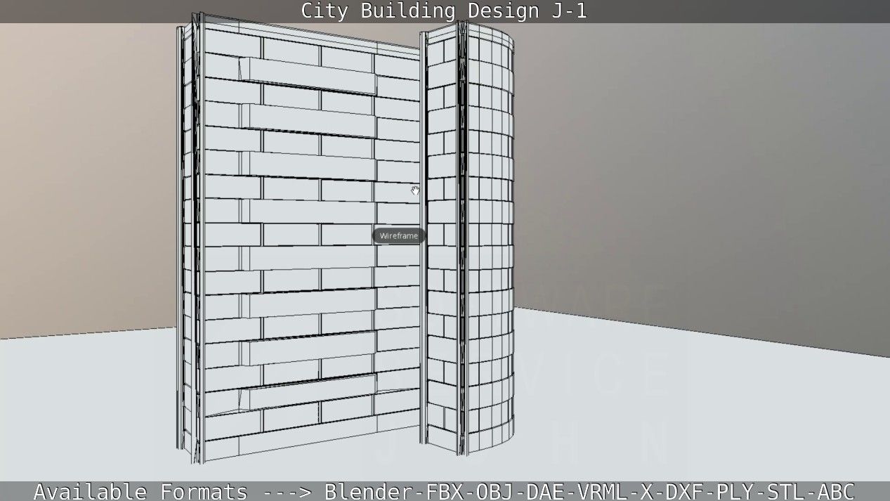 City Building Design J-1 Low-poly 3D model_78